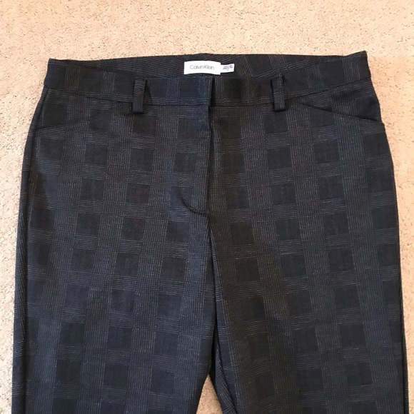 Calvin Klein Dress Pants Slacks Trousers Womens Size 12 Charcoal Grey Stretch - Picture 2 of 12
